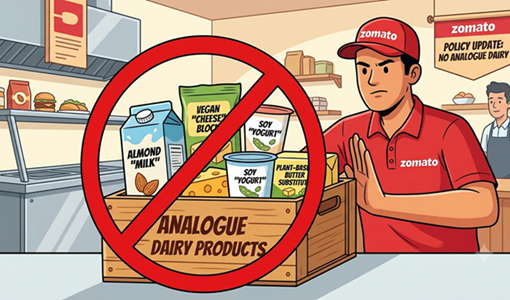 Zomato Removes Analogue Dairy Products from Its Platform
